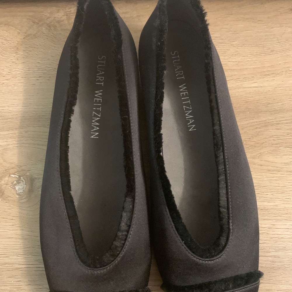 Stuart Weitzman Black Satin Flats - Picture 2 of 3